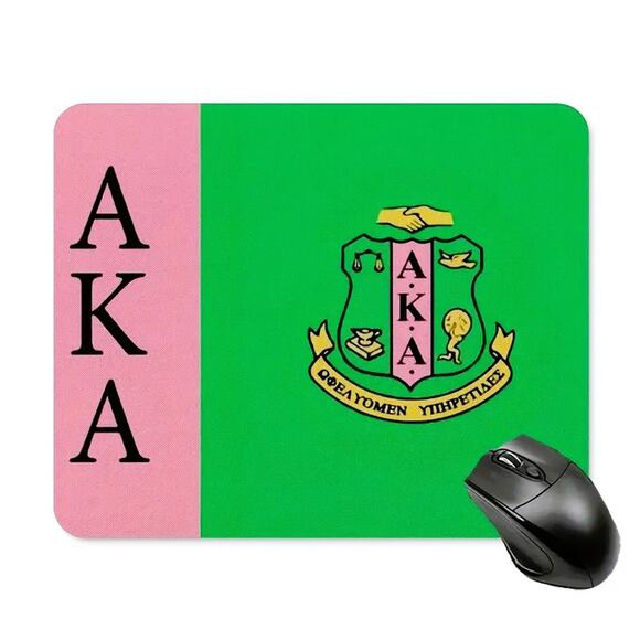 AKA Alpha Kappa Alpha Mouse Pad Pink and Green with Logo - Picture 2 of 7